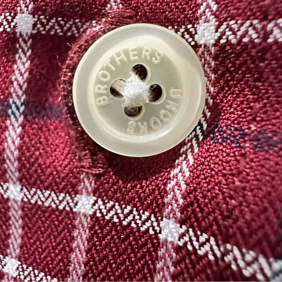 Brooks Brothers Madison Burgundy Plaid Button-Down Shirt L Classic Preppy - Picture 4 of 16